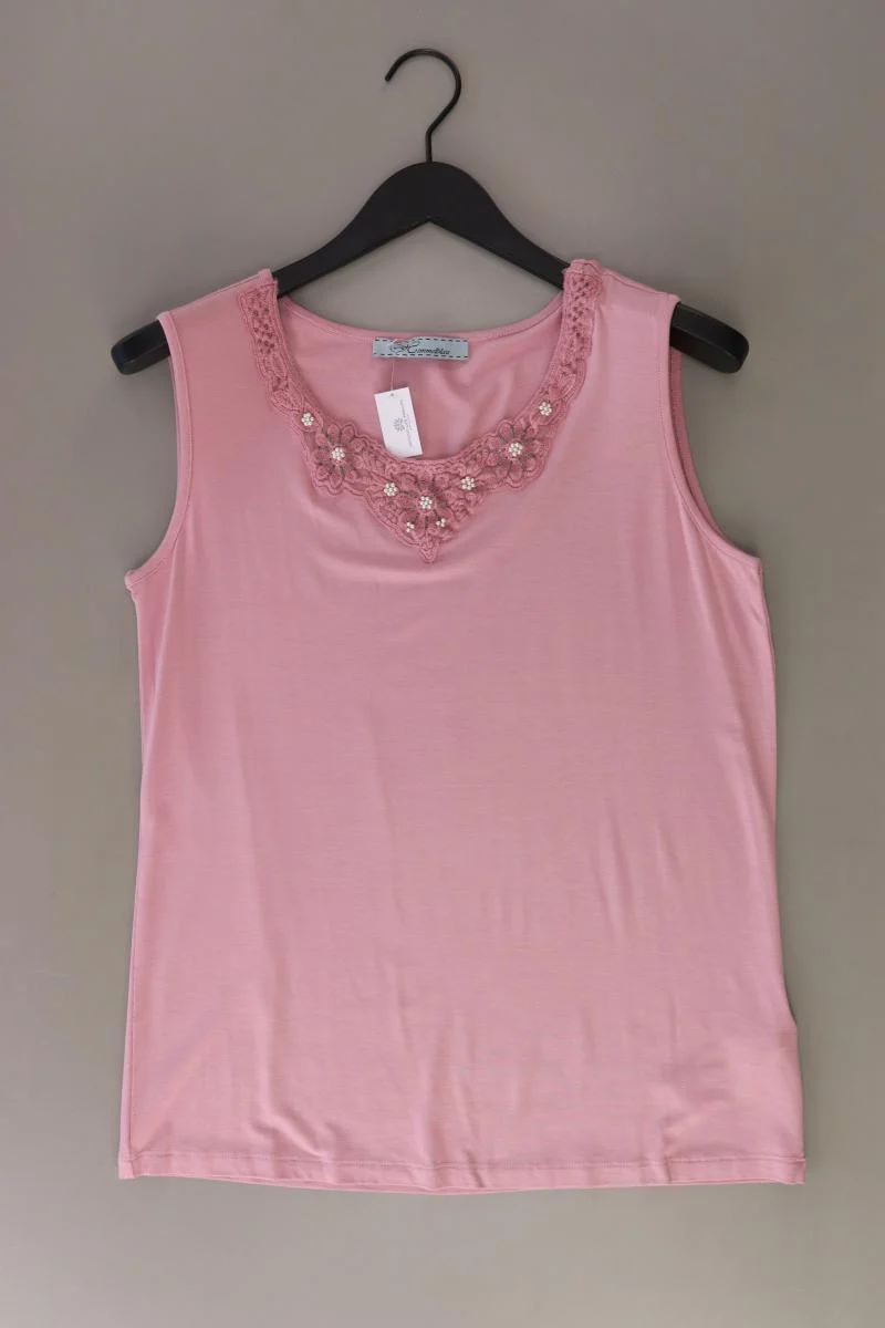 Himmelblau Trägertop Gr. 42 mit Pailletten rosa aus Viskose