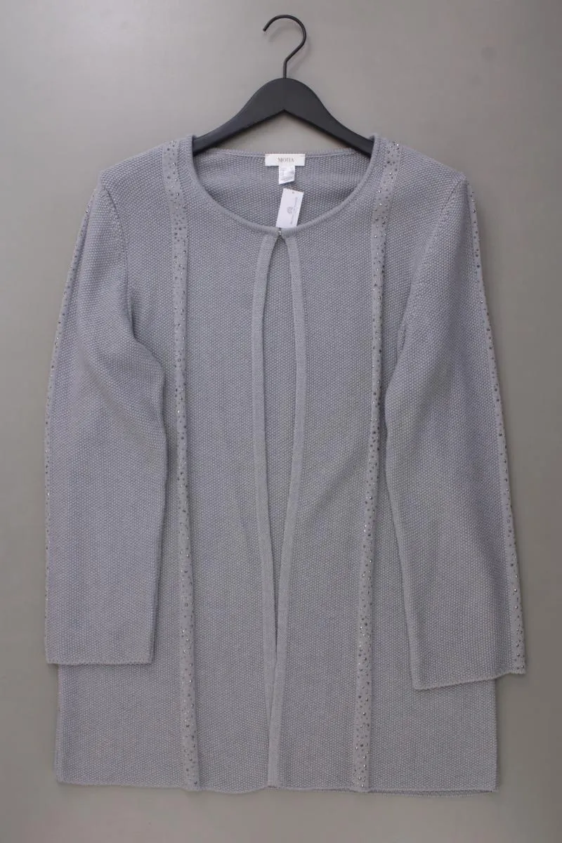 Mona Strickjacke Gr. 44 neuwertig Langarm grau aus Baumwolle