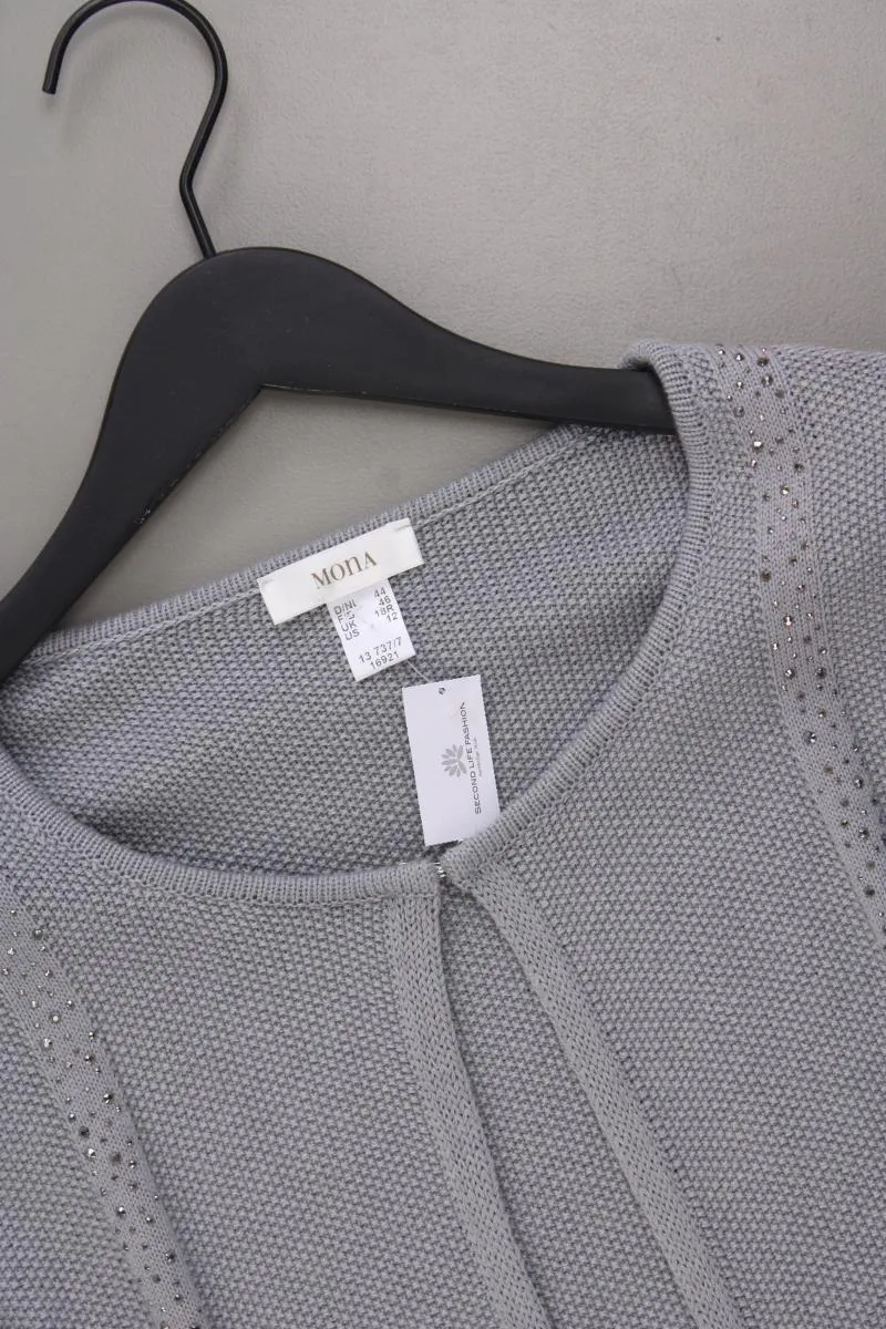 Mona Strickjacke Gr. 44 neuwertig Langarm grau aus Baumwolle
