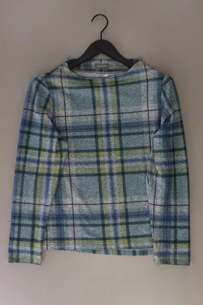Gina Laura Feinstrickpullover Gr. M kariert grün aus Polyester