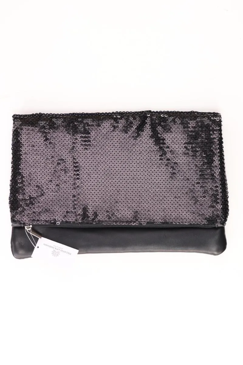 Clutch mit Pailletten schwarz