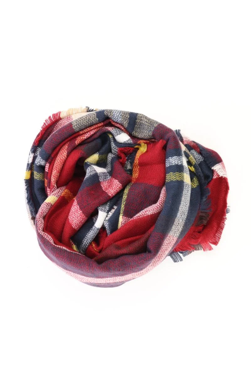 BIJOU BRIGITTE Schal kariert rot aus Polyacryl