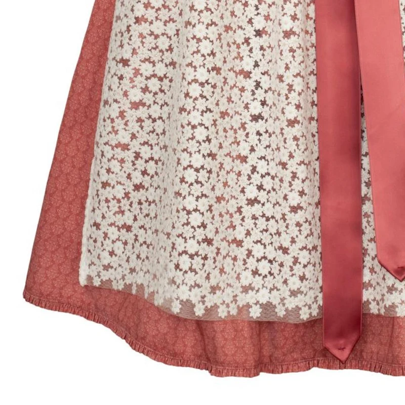 Alpenfee Dirndl Amy Lachs Rot Borte 60cm