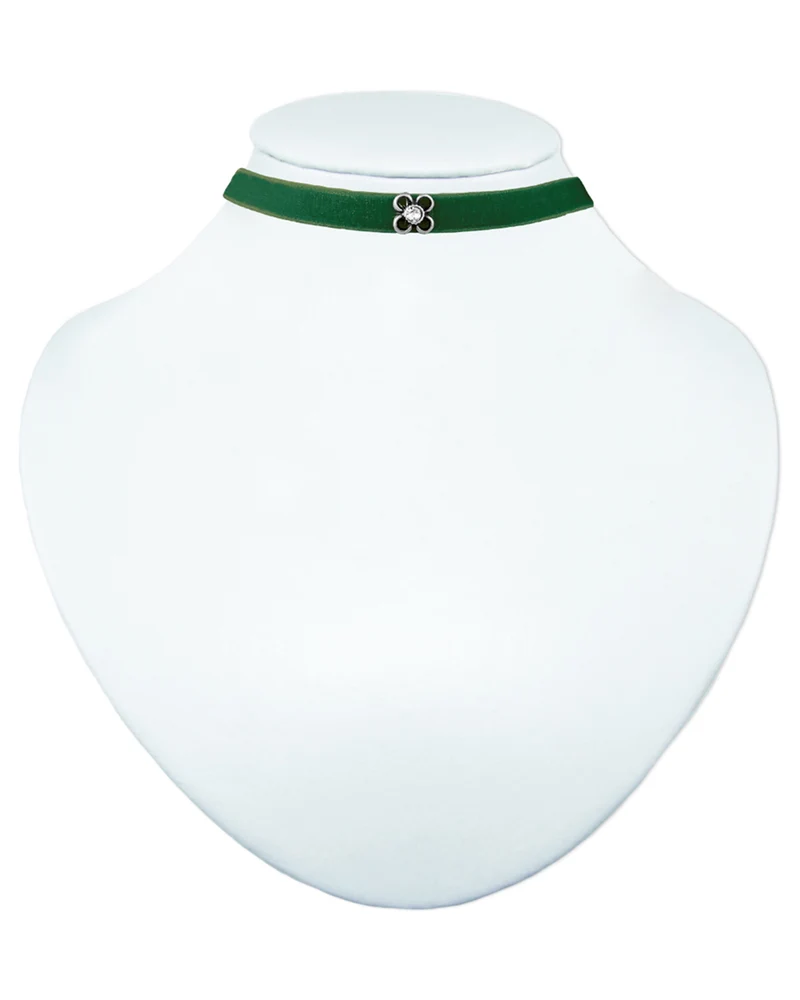 LUISIA® Samt Kropfband "Ramona" mit Premium Kristall | Olivgrün