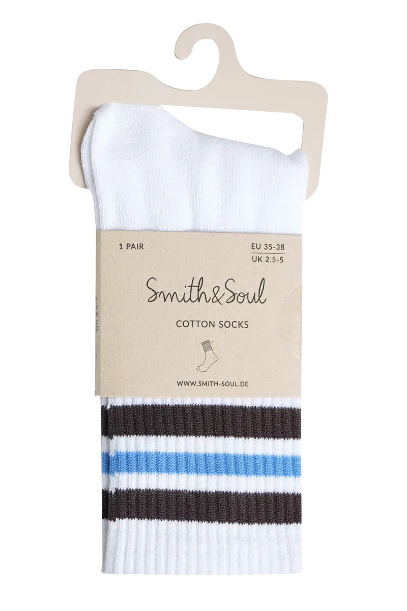 Smith & Soul Socken Streifen weiß/saphire print