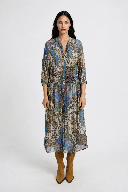 Smith & Soul Kleid saphire print