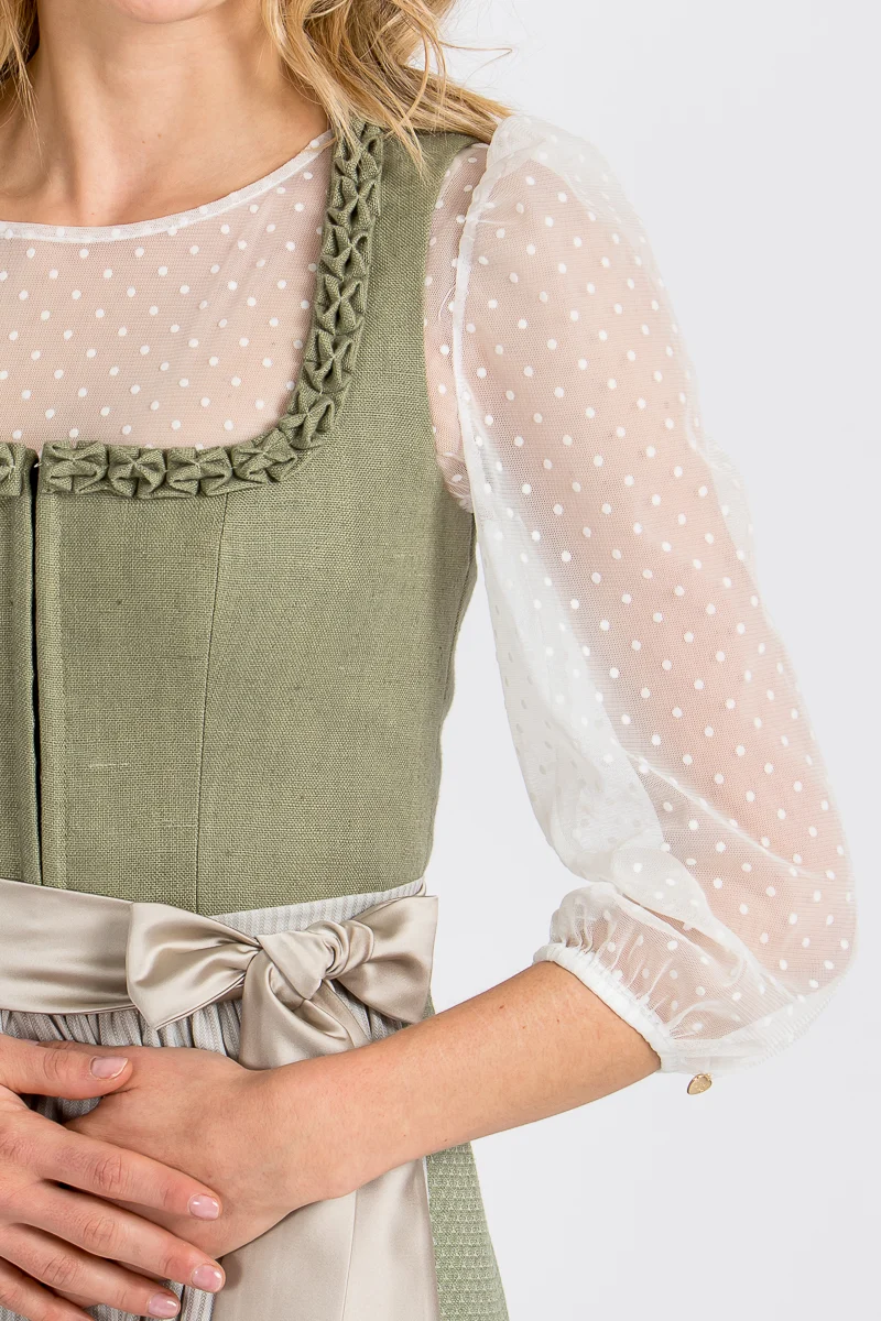 Alpenherz Dirndlbluse Kim Dots weiß