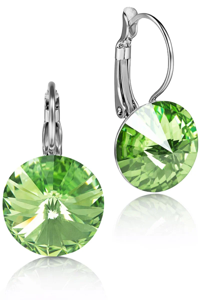 LUISIA® Ohrringe Rivoli mit Kristallen von Swarovski® - 12 mm | Peridot