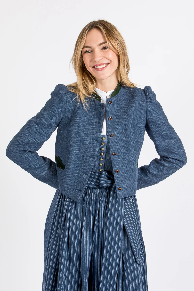 Gottseidank Trachtenjacke Flora Mao Blau