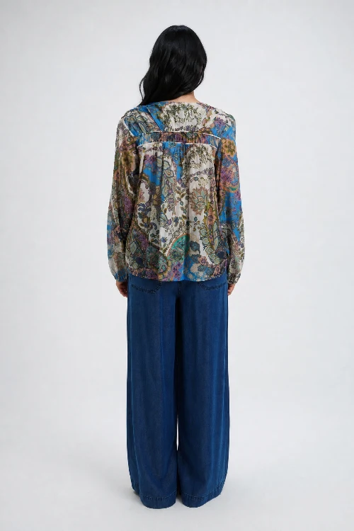 Smith & Soul Bluse saphire print