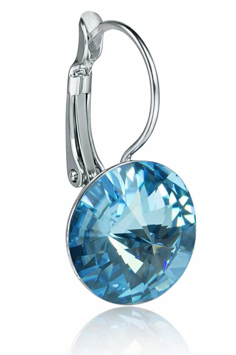 LUISIA® Ohrringe Rivoli mit Kristallen von Swarovski® - 12 mm | Aqua