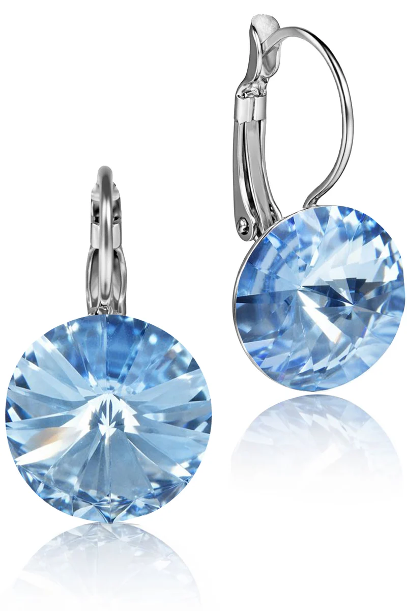 LUISIA® Ohrringe Rivoli mit Kristallen von Swarovski® - 12 mm | Light Safir