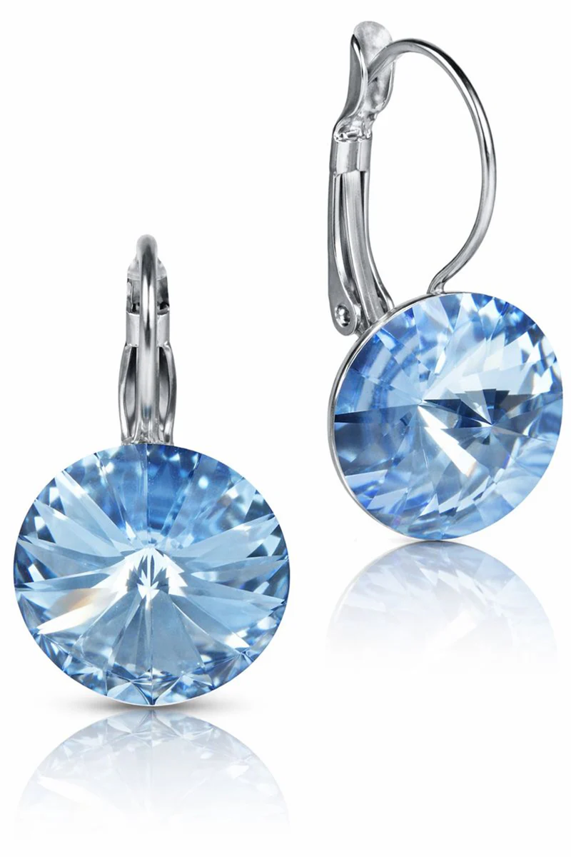 LUISIA® Ohrringe Rivoli mit Kristallen von Swarovski® - 12 mm | Light Safir