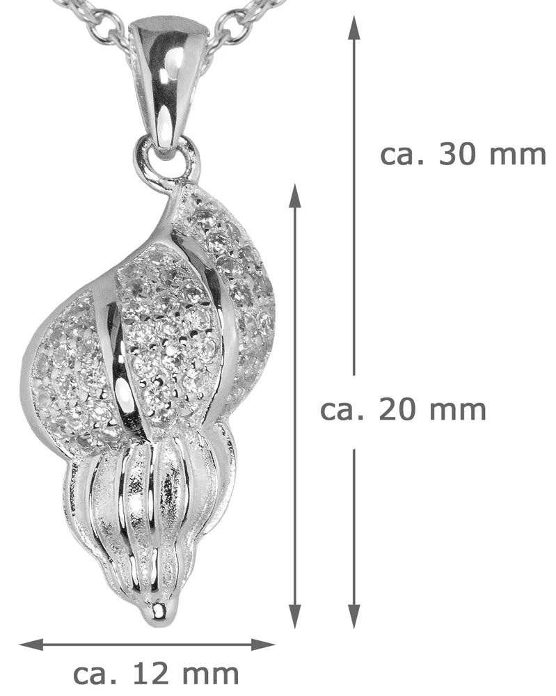 LUISIA Halskette mit Anhänger "Muschel" 79273 | 925 Silber - 50cm Länge