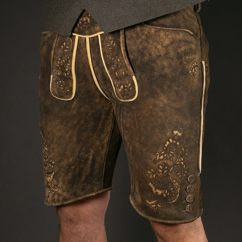 Beckert Lederhose Imst Manufaktur Hirsch sämisch