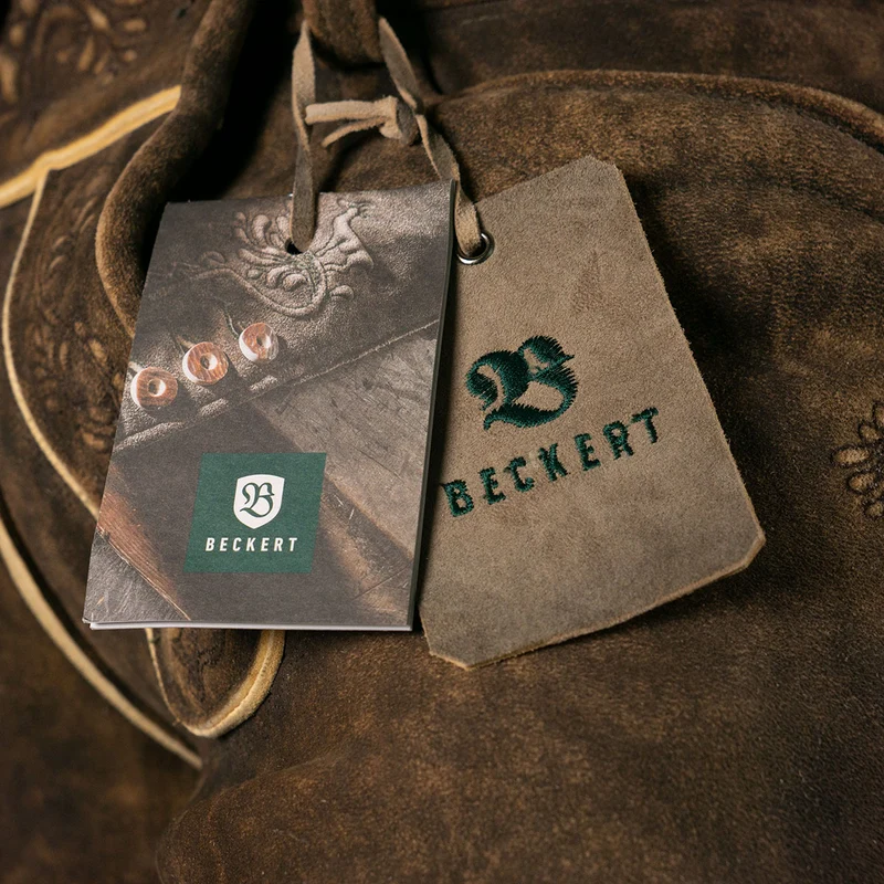 Beckert Lederhose Imst Manufaktur Hirsch sämisch