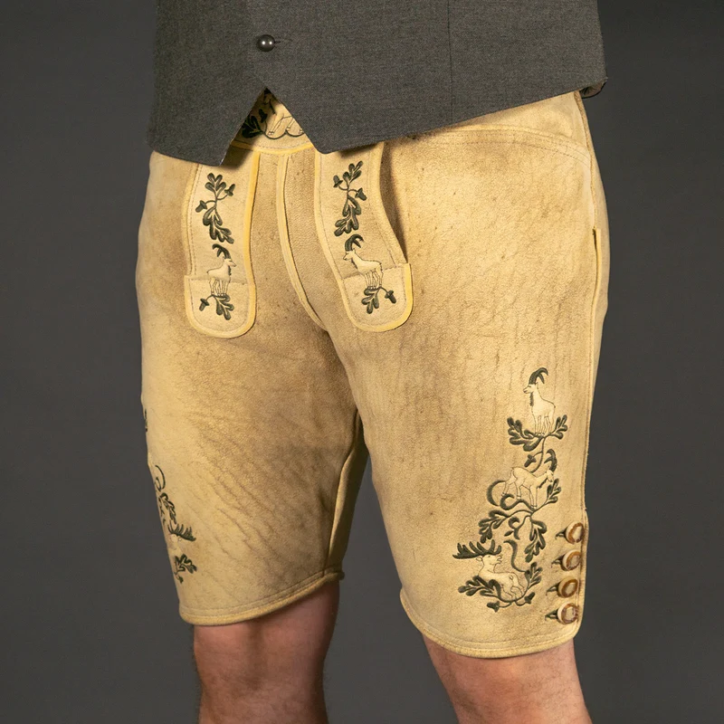 Datschi Trachten Hirsch Lederhose sämisch gegerbt - Wildleben