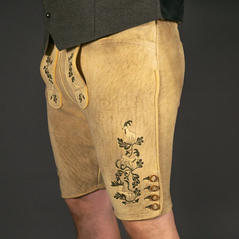 Datschi Trachten Hirsch Lederhose sämisch gegerbt - Wildleben