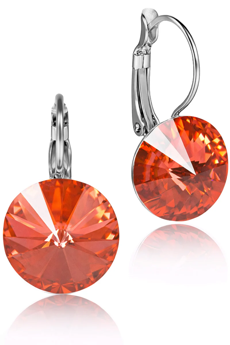 LUISIA® Ohrringe Rivoli mit Kristallen von Swarovski® 12 mm | Padparatscha