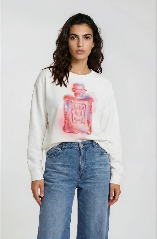 Milano Sweatshirt mit Print offwhite