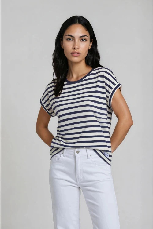Smith & Soul T-Shirt oversized gestreift marine