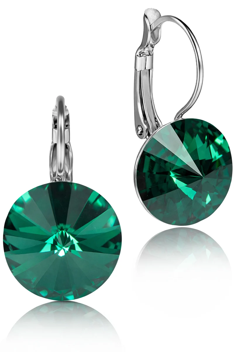 LUISIA® Ohrringe Rivoli mit Kristallen von Swarovski® - 12 mm | Emerald