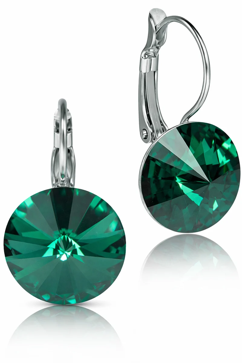 LUISIA® Ohrringe Rivoli mit Kristallen von Swarovski® - 12 mm | Emerald