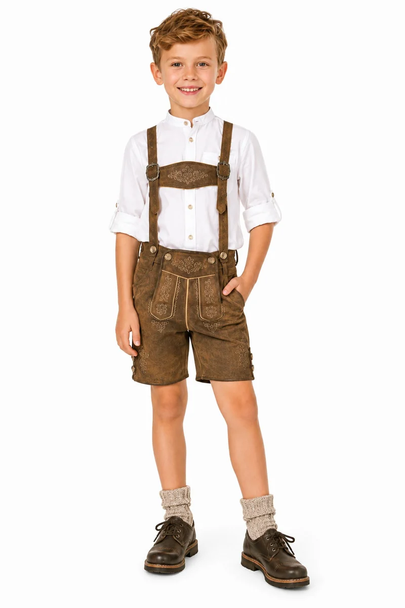 Kinder Trachten Socken zur Lederhose 35648 | Braun Meliert