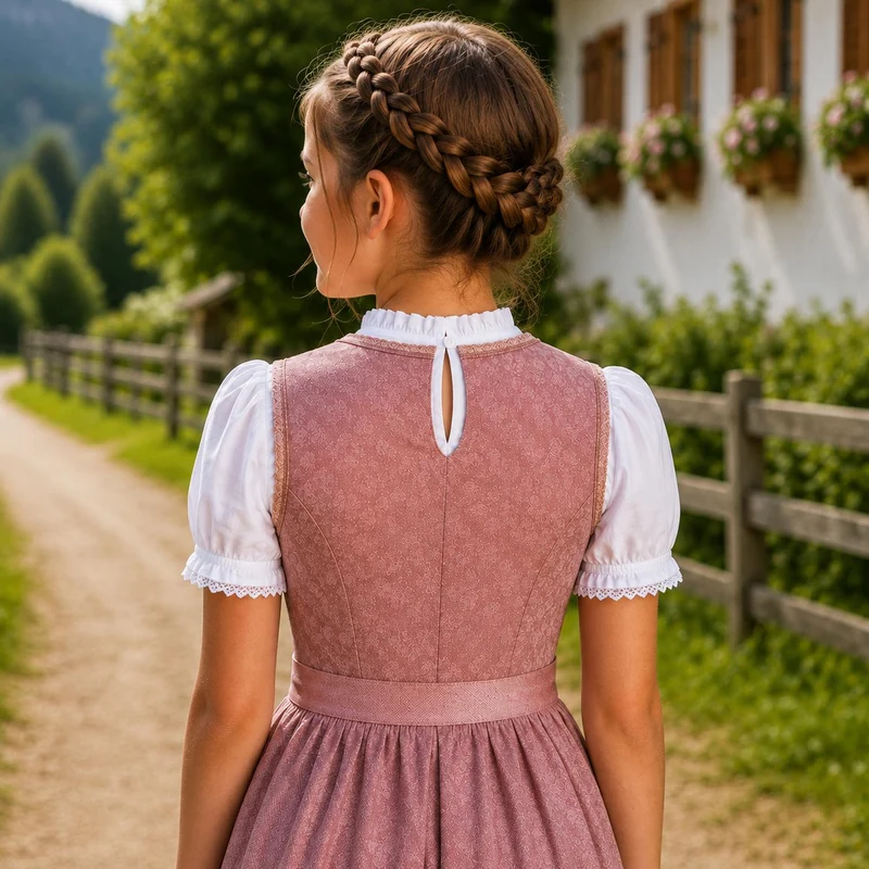 Isar-Trachten Kinder Dirndlbluse "Melissa" Herzausschnitt 70733 | Weiß