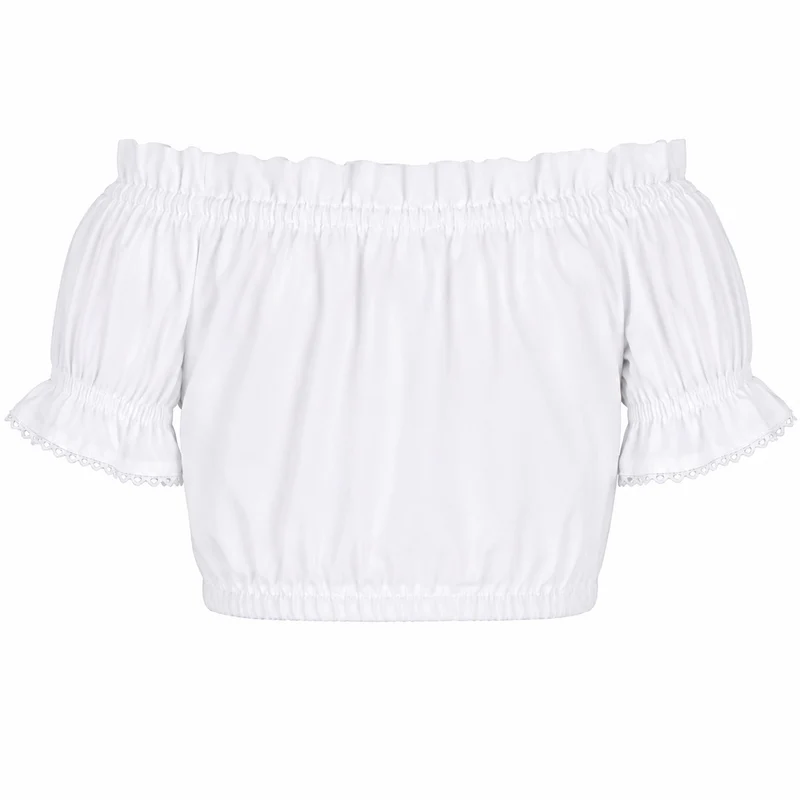Isar-Trachten Kinder Carmen Dirndlbluse "Alina" 70729 | Weiß