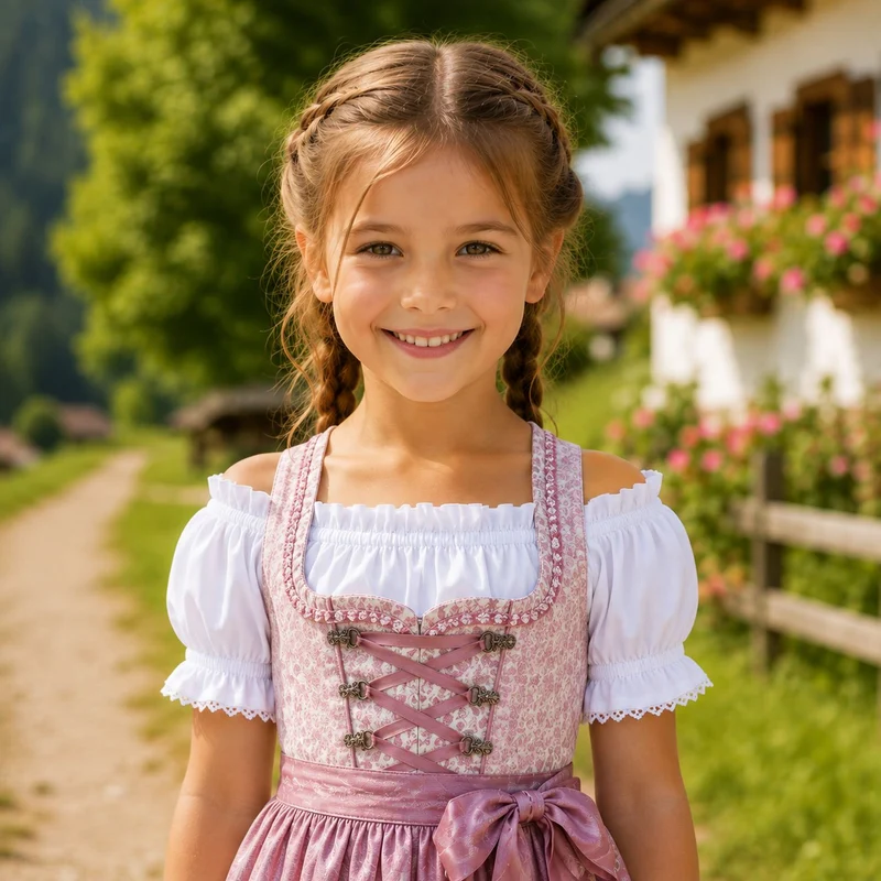 Isar-Trachten Kinder Carmen Dirndlbluse "Alina" 70729 | Weiß