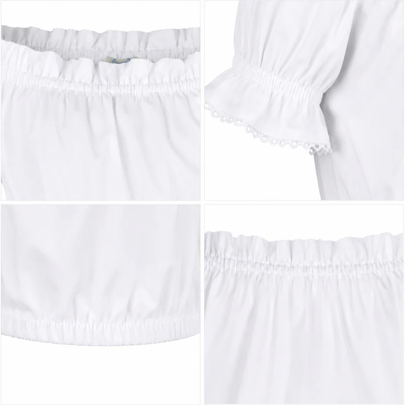 Isar-Trachten Kinder Carmen Dirndlbluse "Alina" 70729 | Weiß