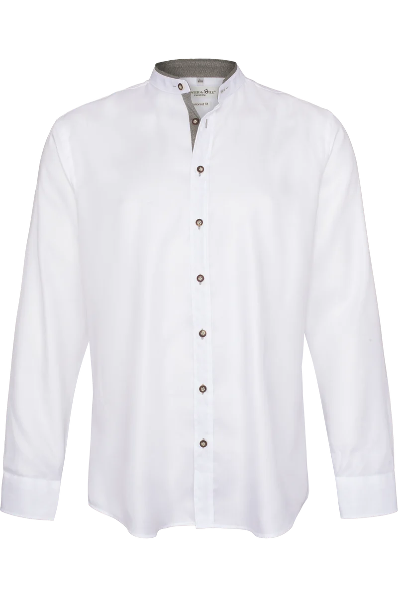 Herren Trachtenhemd mit Strukturmuster Tailored Fit - weiß grün