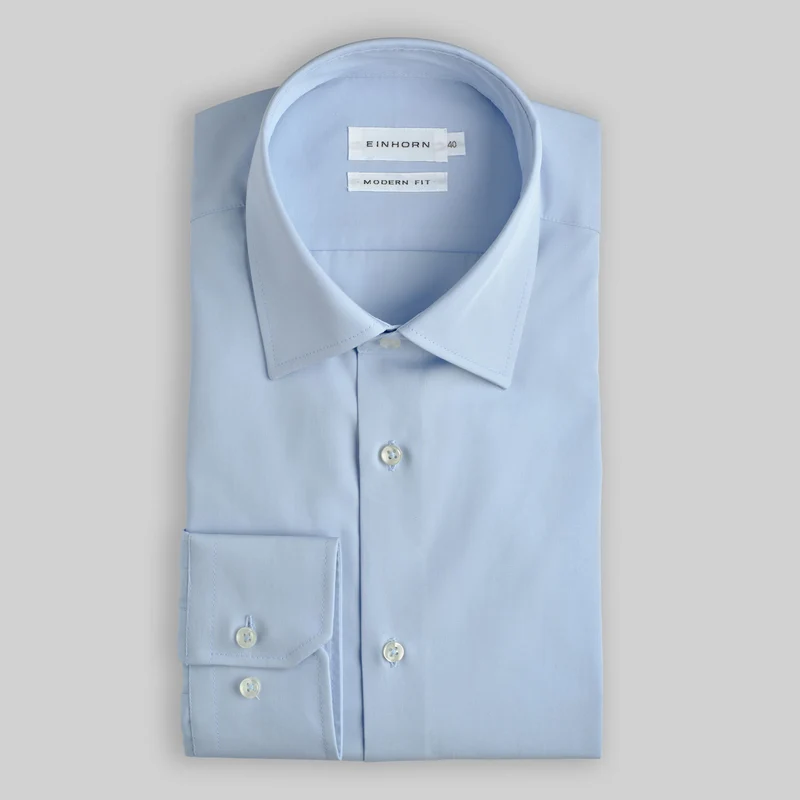 Hemd Modern Fit Non Iron Hell Blau I Business Hemd