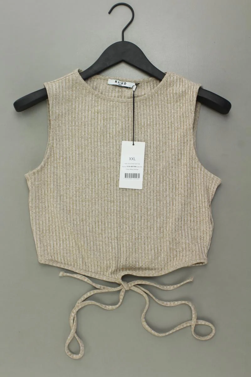 NA-KD Crop Top Gr. L neu mit Etikett braun aus Polyester