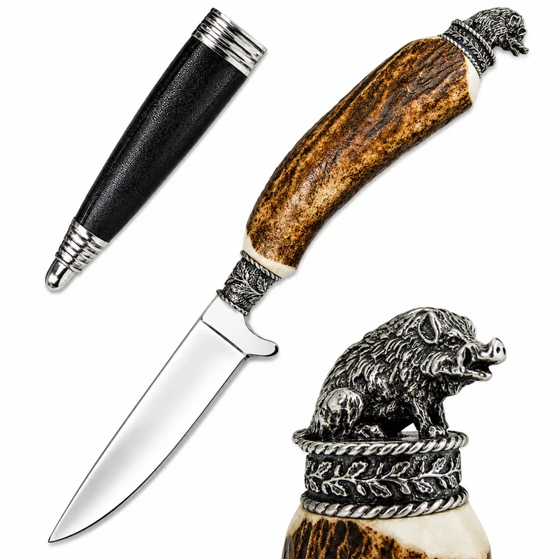 Funk Hirschhorn Trachtenmesser mit Zierfigur | Wildschwein
