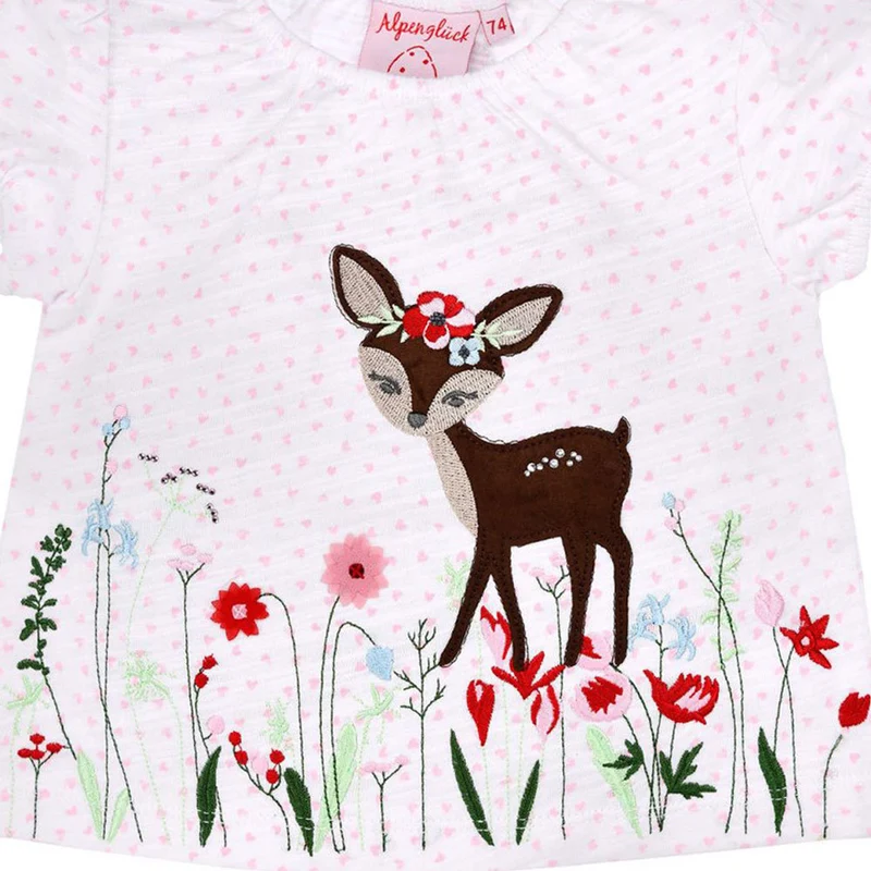 BONDI T-Shirt "Bambi" für Babys und Mädchen 86617 - Weiß / Bunt | Kurzarmshirt
