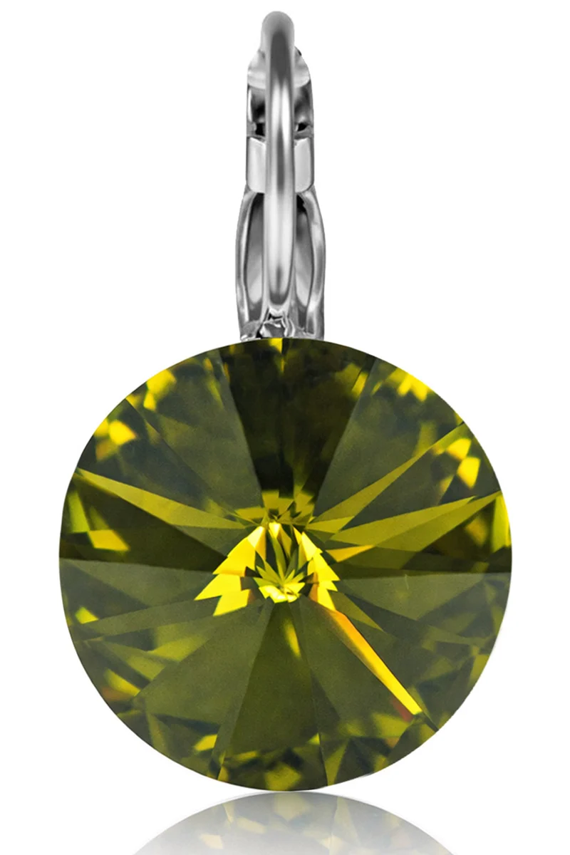 LUISIA® Ohrringe Rivoli mit Kristallen von Swarovski® - 12 mm | Olivgrün