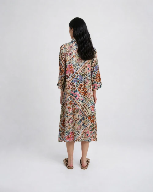 Smith & Soul Hemdblusenkleid beige print