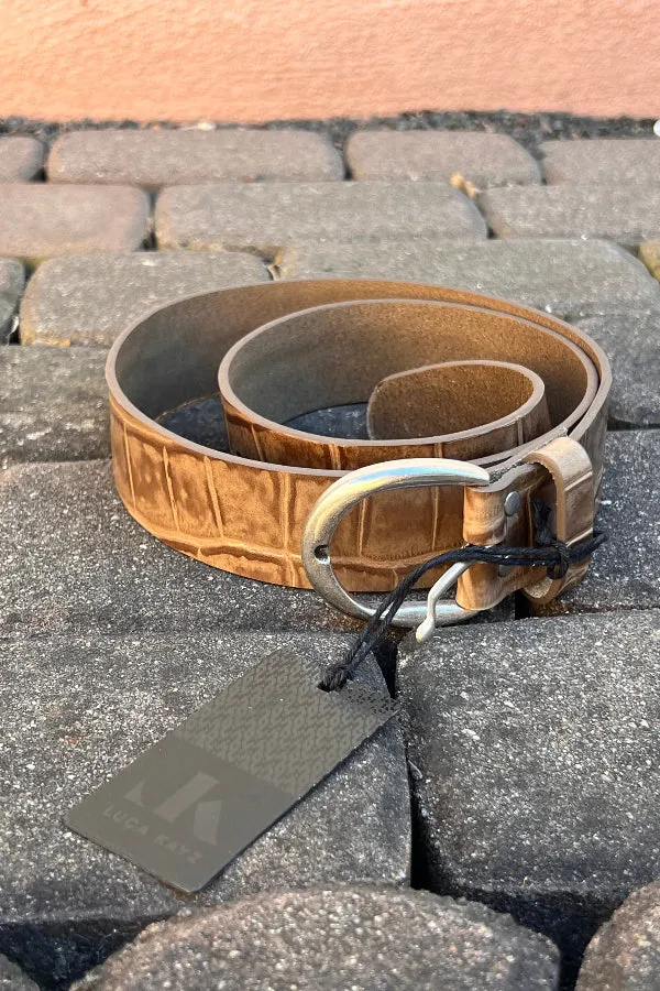Luca Kayz Gürtel Croco taupe