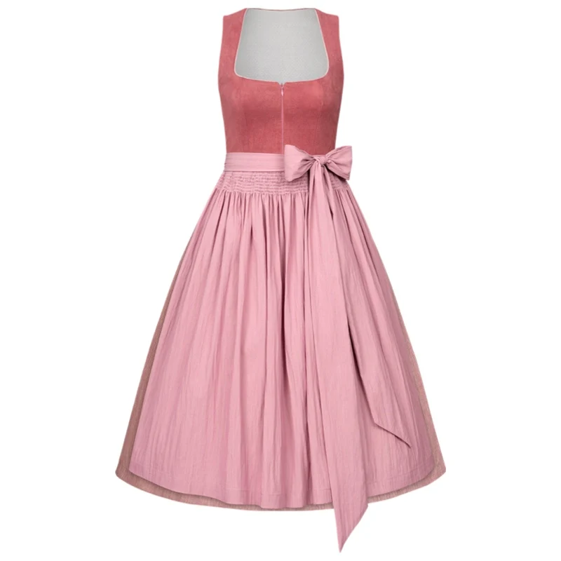 Dirndl Liga Di Bavaria Rosa Velours Optik 70cm