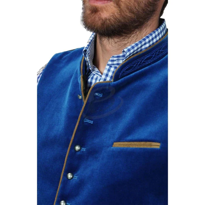Trachtenweste Samt blau Trachtendealer