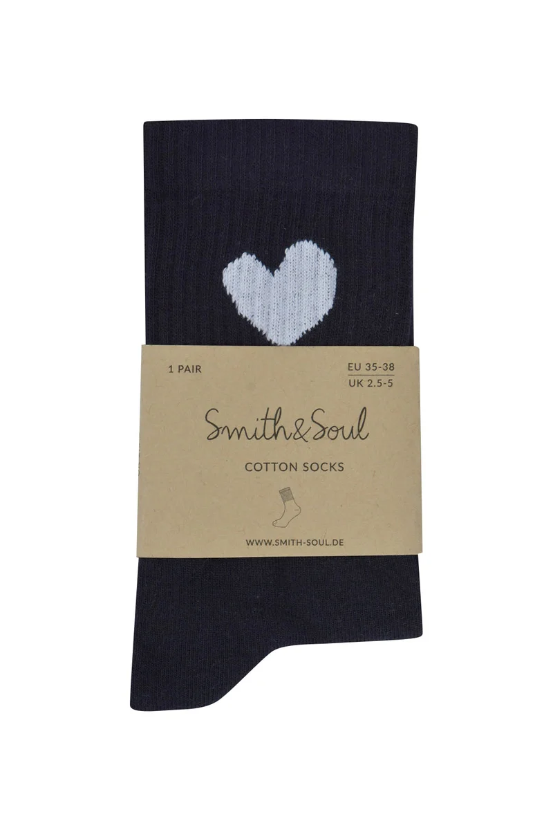 Smith & Soul Socken mit Herz marine/weiß