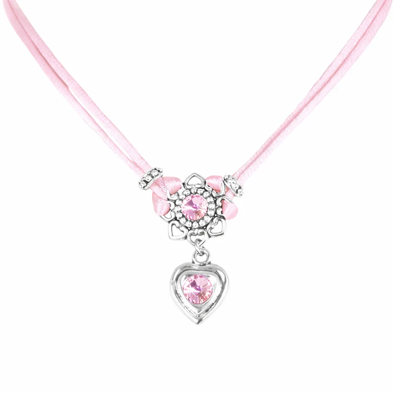 LUISIA® Halskette "Chiara" Herzblüte - Kristalle von Swarovski® | Rosa
