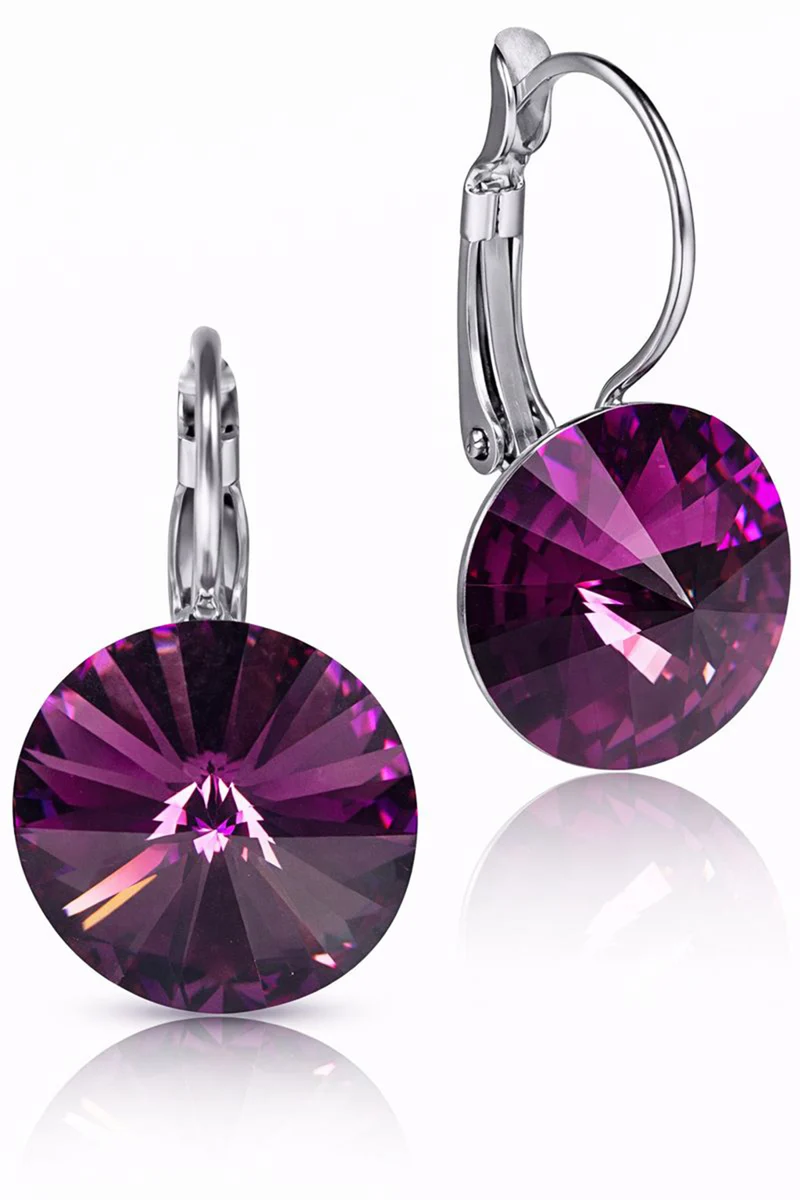 LUISIA® Ohrringe Rivoli mit Kristallen von Swarovski® 14 mm | Amethyst