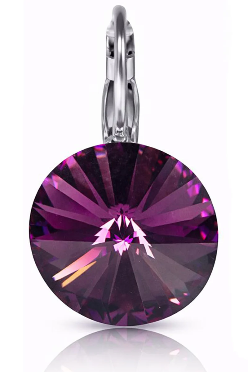LUISIA® Ohrringe Rivoli mit Kristallen von Swarovski® 14 mm | Amethyst