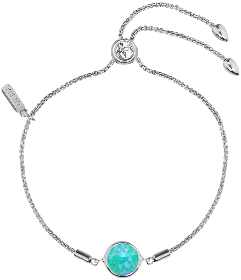 LUISIA® Armband "Ciri" mit Premium Kristallen - Silber / Laguna Delite