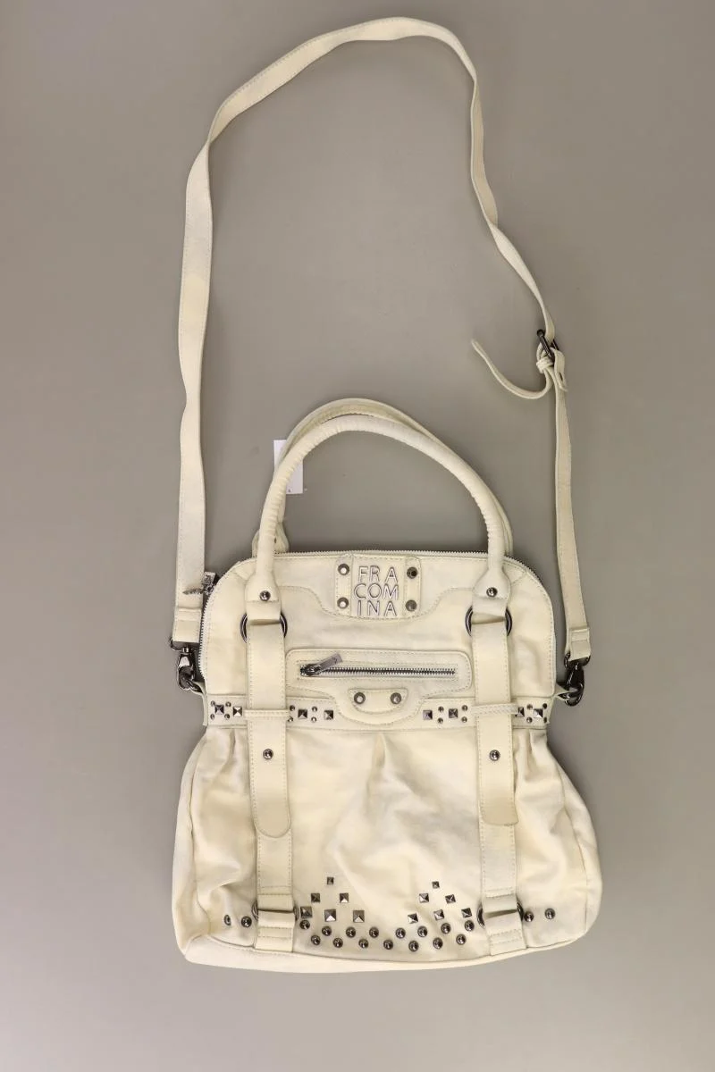 Fracomina Henkeltasche mit Nieten creme aus Kunstleder