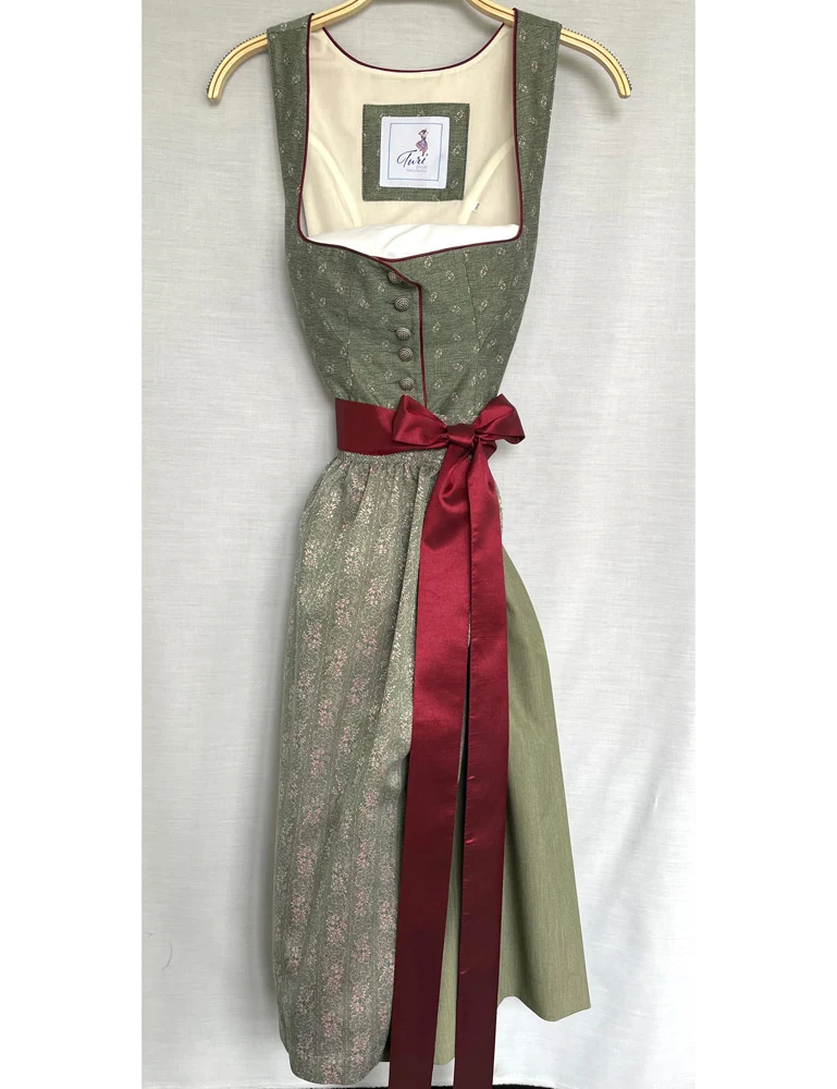 Trachten Deiser Damen Dirndl "Beatrice" Traditionell | Grün - 70cm