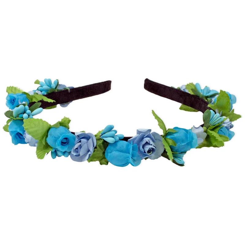 Blumen Haarreif "Liliana" mit Rosen | Türkis